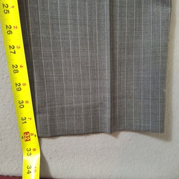 Banana Republic MadMen Dress Pants Mens 36x32 Gray Wool Pinstripe Slacks - Picture 5 of 12